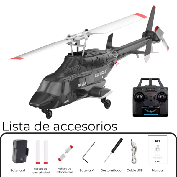 Helicóptero Lobo Del Aire Airwolf A61 Escala 1:52