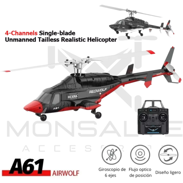 Giroscopio de 6 ejes Helicóptero Lobo Del Aire Airwolf A61