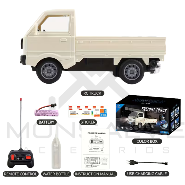 Camión a control remoto con vapor recargable