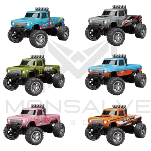 Mini camioneta todoterreno Monster truck RC 1/64