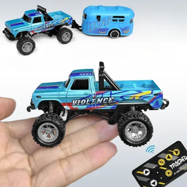 Mini camioneta todoterreno Monster truck RC 1/64, Control remoto