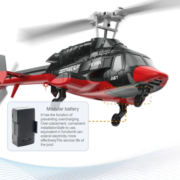 Helicóptero A61 RC 2,4G giroscopio de 6 ejes 4CH retención de altitud flujo óptico Helicóptero de Control remoto juguetes para chico adulto