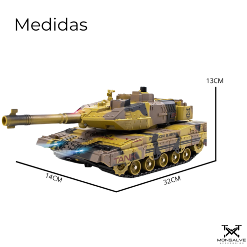 Tanque de juguete con medidas