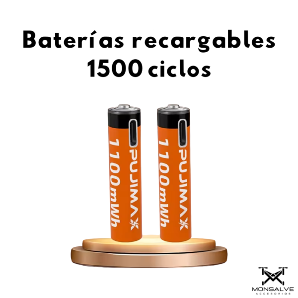 Baterías recargables AAA USB