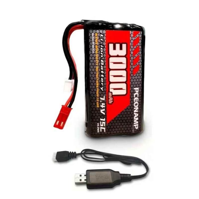 Batería recargable x1 Batería Li-ion 7.4V 3000mAh (2S) con Conector JST