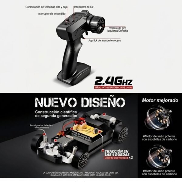 Carros de Drift a Control Remoto 1:24 4WD