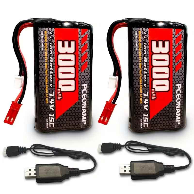Batería Li-ion 7.4V 3000mAh (2S) con Conector JST