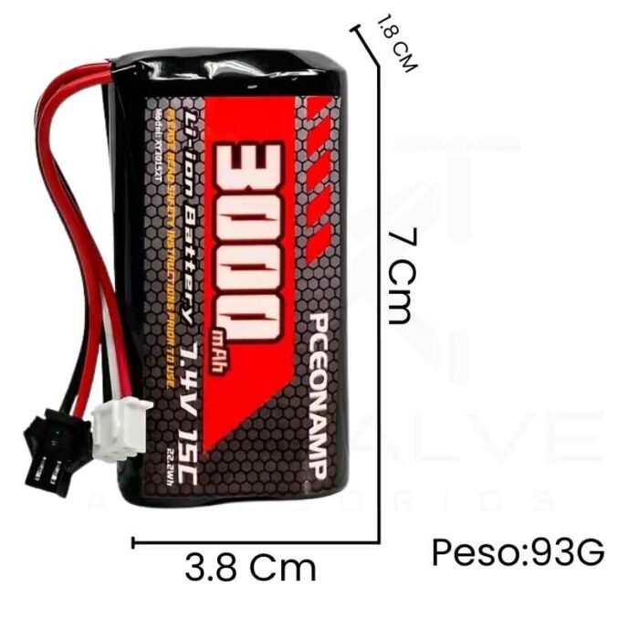 Batería Recargable Li-ion 7.4V 3000mAh SM-2P Conector