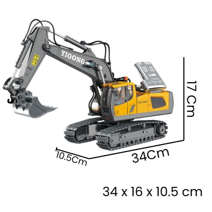 Excavadora RC realista escala 1:20 medidas