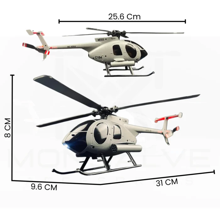 Helicóptero RC Hughes MD530 – Réplica a Escala con Estabilización 6 Ejes y Altitud Barométrica
