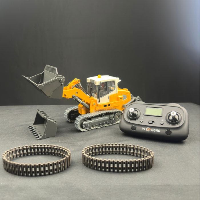 Bulldozer YIGONG Escala 1/50 a Control Remoto – Oruga de Aleación con Cucharón Móvil