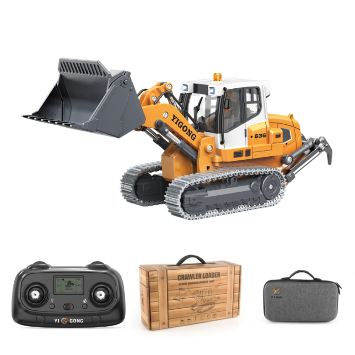 Bulldozer YIGONG Escala 1/50 a Control Remoto – Oruga de Aleación con Cucharón Móvil